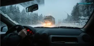Winter car driving