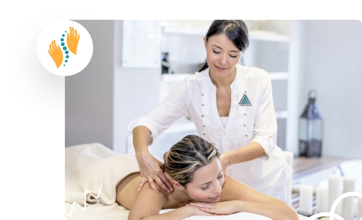 A massage therapist provides a relaxing treatment to a client in a serene spa setting.